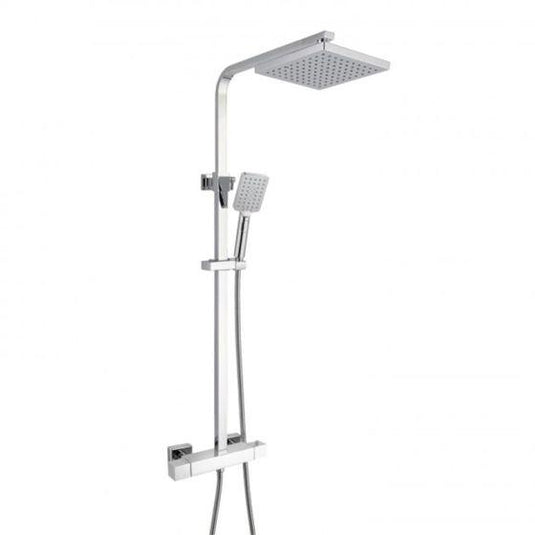 RAK Ceramics Cool Touch Square Thermostatic Shower Column With Fixed Head & Shower Kit - Chrome - RAKSHW6012