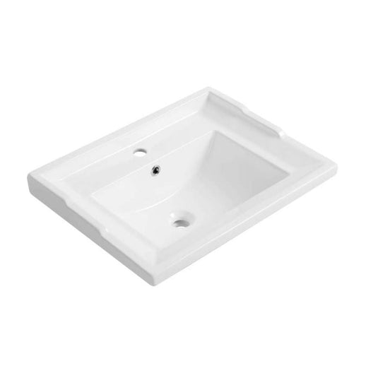 RAK Ceramics Washington 600mm Drop in Basin with 1 Tap Hole - Alpine White - RAKWTN60BAS1