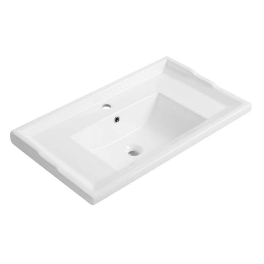 RAK Ceramics Washington 800mm Drop in Basin with 1 Tap Hole - Alpine White - RAKWTN80BAS1