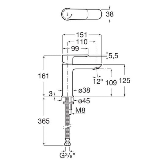Roca Cala Basin Mixer Tap Matt White | A5A326EB00