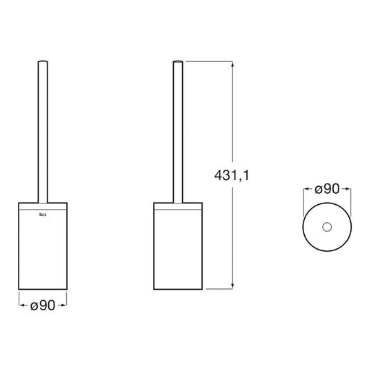 Roca Hotels Round Floorstanding Toilet Brush Matt Black | A817586C40