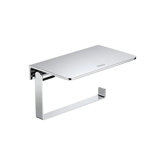 Roca Hotels Square Toilet Roll Holder with Shelf Chrome | A817612C00