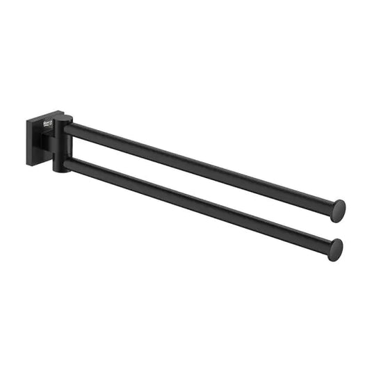 Roca Hotels Square Double Swivel Towel Rail Matt Black | A817609C40