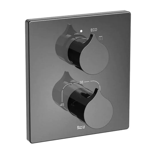 Roca Insignia Built-In 1 Way Thermostatic Mixer Titanium Black | A5A2C3ACN0