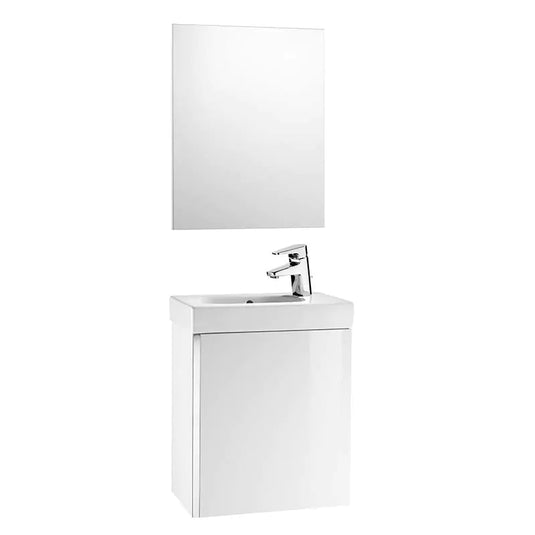 Roca Mini 450mm Vanity Unit with Basin & Mirror Gloss White | A855865806