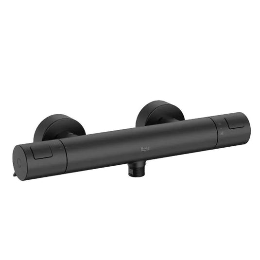 Roca T-500 Wall Mounted Thermostatic Shower Mixer Matt Black | A5A2E18NB0