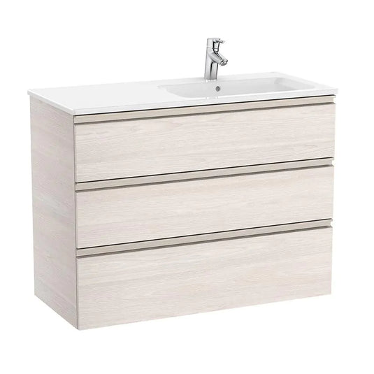 Roca The Gap 1000mm 3 Drawer Right Handed Vanity Unit Nordic Ash | A857410434