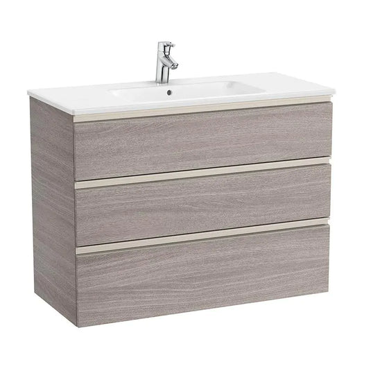 Roca The Gap 1000mm 3 Drawer Vanity Unit City Oak | A857725402