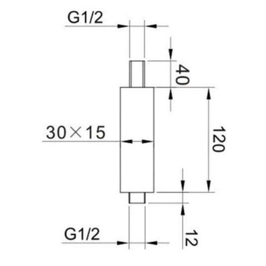 RAK Ceramics 120mm Square Ceiling Arm - Chrome - RAKSHW0005 - Envy Bathrooms Ltd