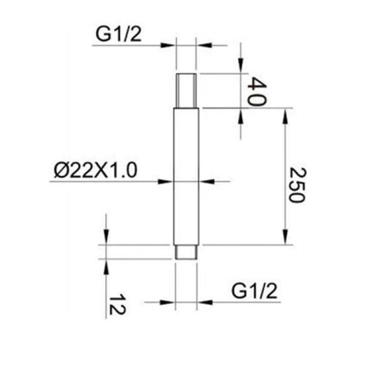 RAK Ceramics 250mm Round Ceiling Shower Arm - Chrome - RAKSHW0004 - Envy Bathrooms Ltd