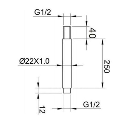 RAK Ceramics 250mm Round Ceiling Shower Arm - Chrome - RAKSHW0004 - Envy Bathrooms Ltd