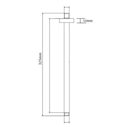 RAK Ceramics 300mm Ceiling Shower Arm - Chrome - RAKITA1013C - Envy Bathrooms Ltd