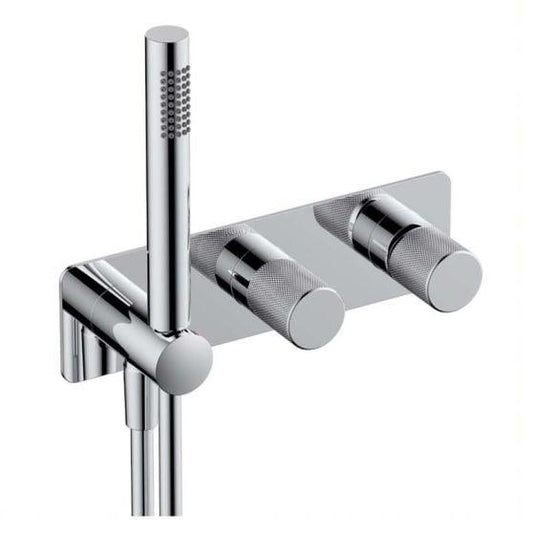 RAK Ceramics Amalfi Horizontal Dual Outlet Thermostatic Concealed Shower Valve with Handset - Chrome - RAKAMA3305C - Envy Bathrooms Ltd