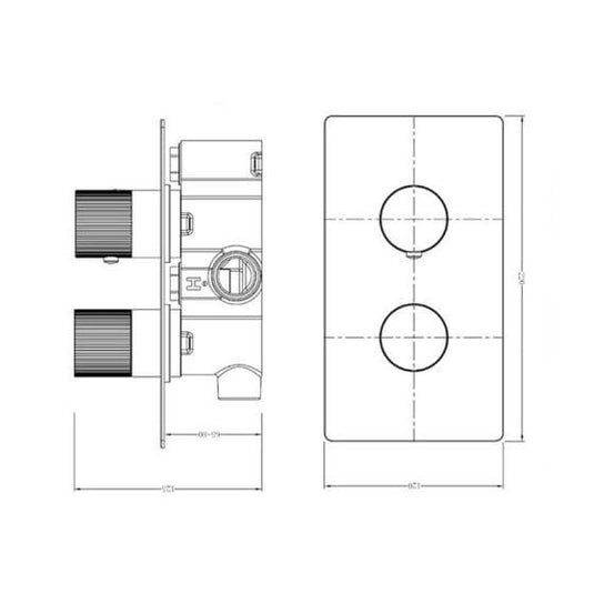 RAK Ceramics Amalfi Single Outlet, 2 Handle Thermostatic Concealed Shower Valve - Chrome - RAKAMA3301C - Envy Bathrooms Ltd