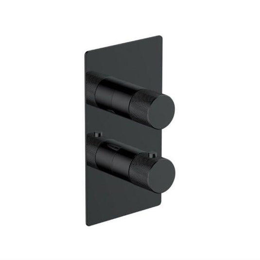 RAK Ceramics Amalfi Single Outlet, 2 Handle Thermostatic Concealed Shower Valve - Matt Black - RAKAMA3301B - Envy Bathrooms Ltd