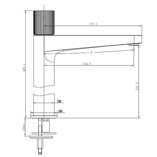 RAK Ceramics Amalfi Tall Basin Mixer - Brushed Gold - RAKAMA3003G - Envy Bathrooms Ltd