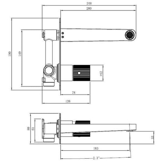 RAK Ceramics Amalfi Wall Mounted Basin Mixer with Back Plate - Brushed Gold - RAKAMA3007G - Envy Bathrooms Ltd