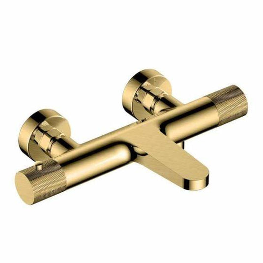 RAK Ceramics Amalfi Wall Mounted Exposed Thermostatic Bath Shower Mixer - Brushed Gold - RAKAMA3009G - Envy Bathrooms Ltd