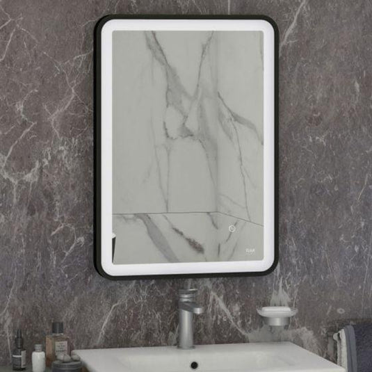 RAK Ceramics Art Soft 500 x 700mm LED Illuminated Mirror - Matt Black - RAKARTSFMB5001 - Envy Bathrooms Ltd