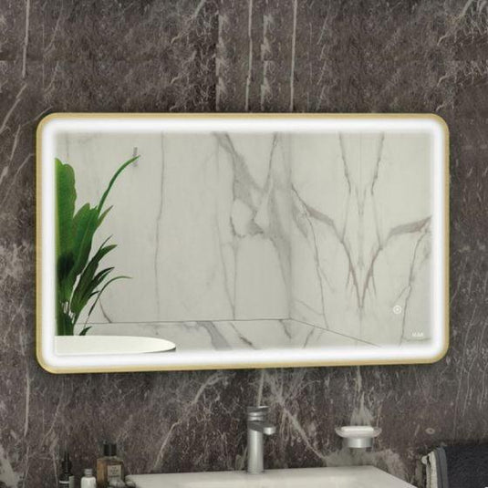 RAK Ceramics Art Soft 600 x 1000mm LED Illuminated Mirror - Brushed Gold - RAKARTSFBG5003 - Envy Bathrooms Ltd