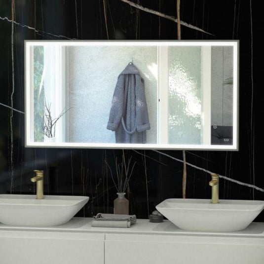 RAK Ceramics Art Square 600 x 1000mm LED Mirror - Brushed Nickel - RAKARTSQBN5003 - Envy Bathrooms Ltd