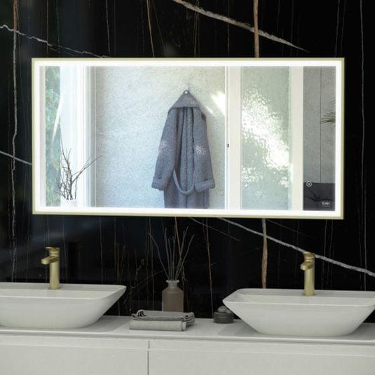 RAK Ceramics Art Square 600 x 1200mm LED Mirror - Brushed Gold - RAKARTSQBG5004 - Envy Bathrooms Ltd