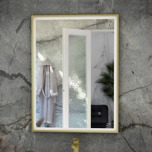 RAK Ceramics Art Square 600 x 800mm LED Mirror - Brushed Gold - RAKARTSQBG5002 - Envy Bathrooms Ltd