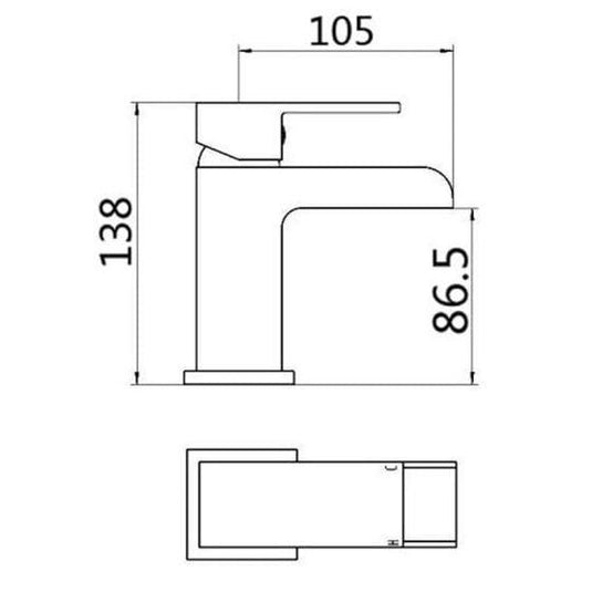 RAK Ceramics Basin Art Monobloc Waterfall Basin Mixer Flat - Chrome - RAKWFF3001 - Envy Bathrooms Ltd