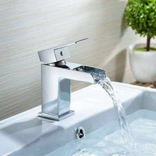 RAK Ceramics Basin Art Monobloc Waterfall Basin Mixer Flat - Chrome - RAKWFF3001 - Envy Bathrooms Ltd