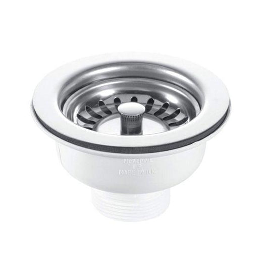 RAK Ceramics Ceramics 90mm Stainless Steel Basket Strainer Waste - Stem Ball Plug - BWSTSS - Envy Bathrooms Ltd