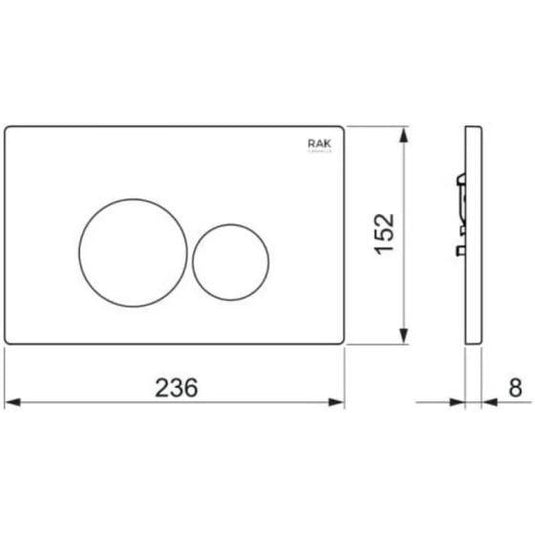 RAK Ceramics Ceramics Ecofix Flush Plate with Round Push White - FSRAKPPL003500 - Envy Bathrooms Ltd