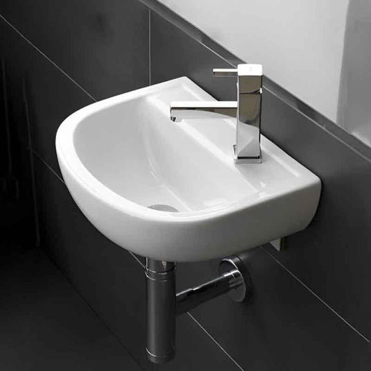 RAK Ceramics Compact 38cm Basin - 1 Tap Hole Right Hand With No Overflow - Alpine White - CO1003AWHA - Envy Bathrooms Ltd