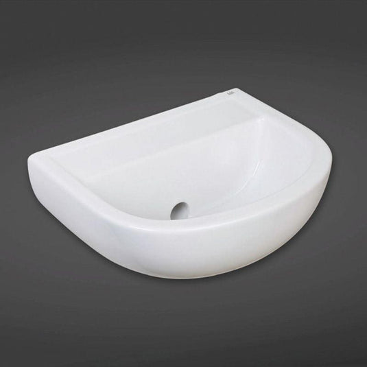 RAK Ceramics Compact 38cm Horizontal Outlet Basin - No Tap Hole - Alpine White - CO1005AWHA - Envy Bathrooms Ltd