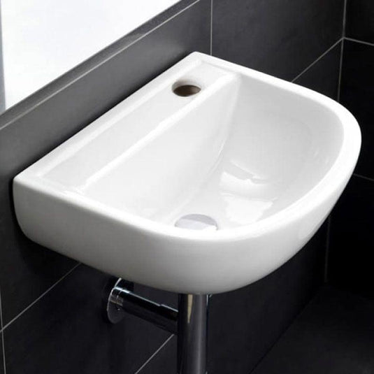 RAK Ceramics Compact 50cm Basin - 1 Tap Hole Right Hand With No Overflow - Alpine White - CO0603AWHA - Envy Bathrooms Ltd