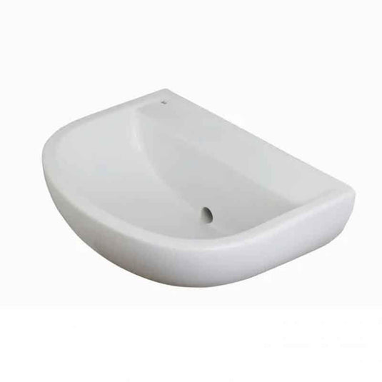 RAK Ceramics Compact 50cm Horizontal Outlet Basin - No Tap Hole - Alpine White - CO0802AWHA - Envy Bathrooms Ltd