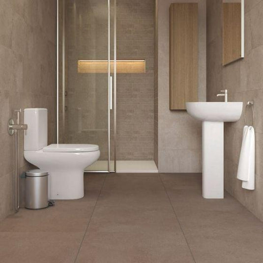 RAK Ceramics Compact Deluxe Close Coupled Full Access Open Back Toilet Pan - Alpine White - CO19AWHA - Envy Bathrooms Ltd