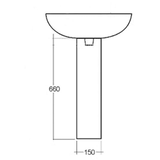 RAK Ceramics Compact Full Pedestal For 55cm Basin - Alpine White - COMPEDL - Envy Bathrooms Ltd