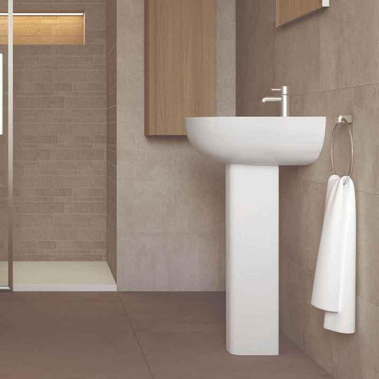 RAK Ceramics Compact Full Pedestal For 55cm Basin - Alpine White - COMPEDL - Envy Bathrooms Ltd