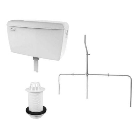 RAK Ceramics Concealed Urinal Auto Cistern 13.5L With Sparge Pipe Sets Back Inlet Spreader & Urinal Waste For 3 Urinals - CONURIPAK3 - Envy Bathrooms Ltd