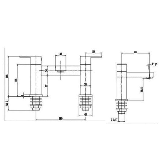 RAK Ceramics Cubis Bath Filler Tap - Chrome - RAKCUB3004 - Envy Bathrooms Ltd