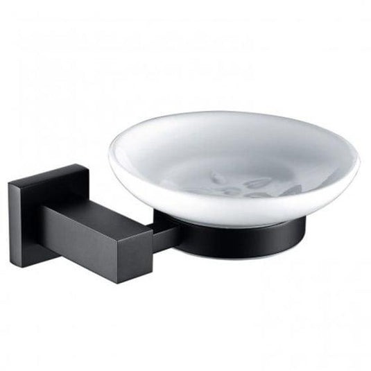 RAK Ceramics Cubis Round Soap Dish Wall Mounted - Black - RAKCUB9905B - Envy Bathrooms Ltd
