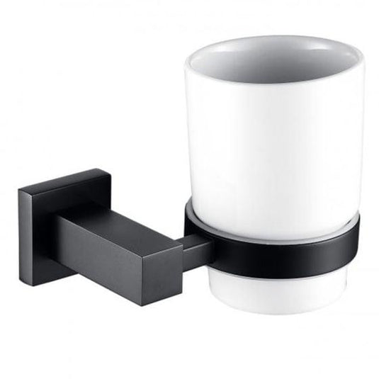 RAK Ceramics Cubis Single Tumbler & Holder Wall Mounted - Black - RAKCUB9903B - Envy Bathrooms Ltd