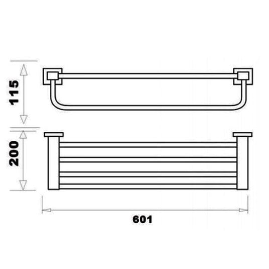 RAK Ceramics Cubis Towel Bar 601mm Wide - Black - RAKCUB9914B - Envy Bathrooms Ltd