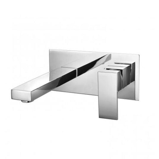 RAK Ceramics Cubis Wall Mounted Basin Mixer Tap With Back Plate - Chrome - RAKCUB3007 - Envy Bathrooms Ltd