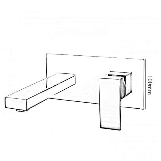 RAK Ceramics Cubis Wall Mounted Basin Mixer Tap With Back Plate - Chrome - RAKCUB3007 - Envy Bathrooms Ltd