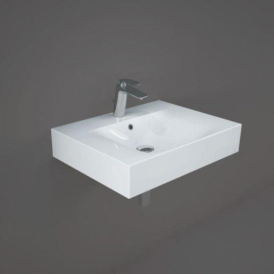 RAK Ceramics Des 610mm Countertop Basin 1 Tap Hole - Alpine White - DESWB06101AWHA - Envy Bathrooms Ltd