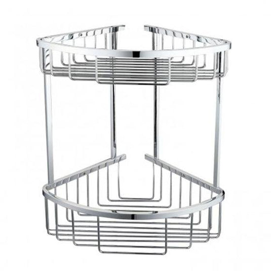 RAK Ceramics Double Round Front Corner Basket - Chrome - RAKBSK002 - Envy Bathrooms Ltd