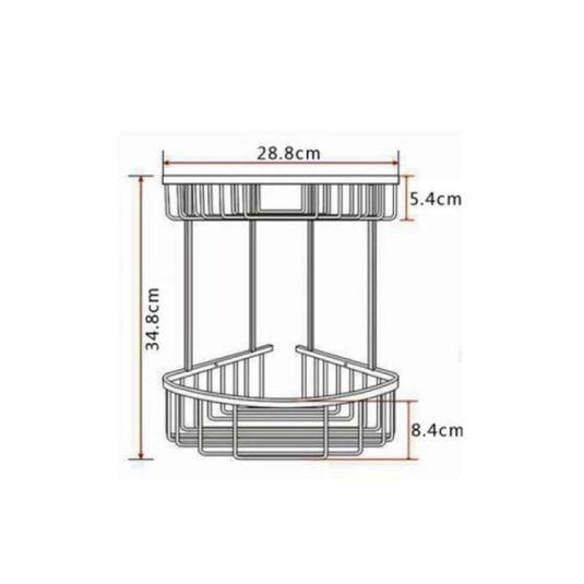 RAK Ceramics Double Round Front Corner Basket - Chrome - RAKBSK002 - Envy Bathrooms Ltd