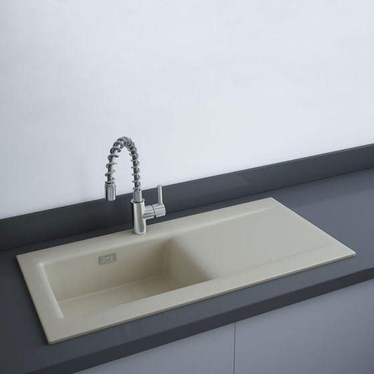 RAK Ceramics Dream 2 Slim Single Bowl Kitchen Sink - Matt Greige - OC201NTSL505A - Envy Bathrooms Ltd