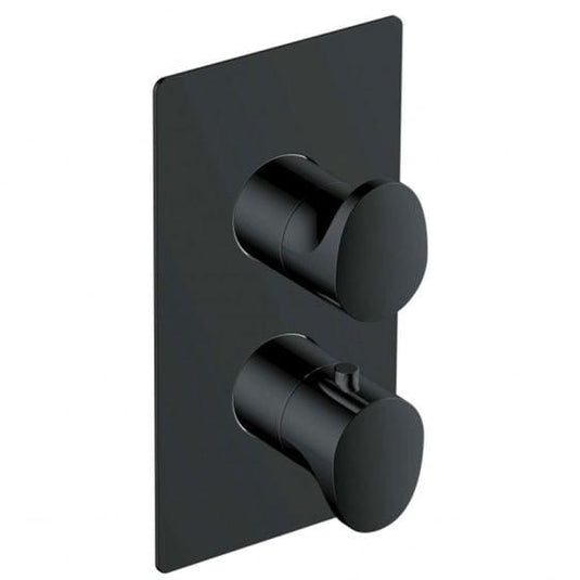 RAK Ceramics Dual Outlet 2 Handle Thermostatic Concealed Shower Valve - Matt Black - RAKITA3302B - Envy Bathrooms Ltd